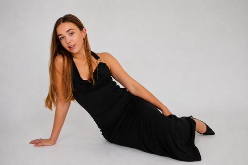 Black Halter Cowl-Neck Maxi Dress